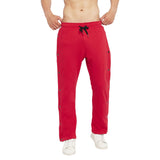 Red Flared Snap Button Trackpants