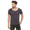 Charcoal Bulletholes Scoop Neck Tee