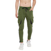 Olive Cargo Taped SweatPants Joggers - Fugazee