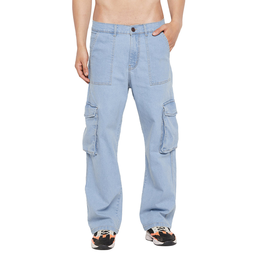 Ice Washed Carpenter Denim Jeans Fugazee 