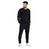 Black Embroidered Rose Patched Oversized Tracksuit