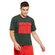Forest Green Red Patch Pocket Tshirt T-Shirts Fugazee 