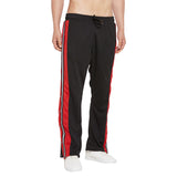 Black Mesh Flared Snap button Trackpants Trackpants Fugazee 