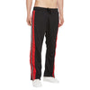 Black Mesh Flared Snap button Trackpants