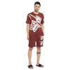 Brown Headache Graphic Tee and Shorts Combo Clothing Set