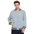 Blue Denim Varsity Jacket Jackets Fugazee 