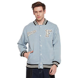 Blue Denim Varsity Jacket