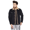 Black Corduroy Faux Fur Lined Sherpa Jacket