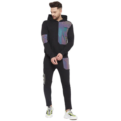 Black Rainbow Reflective Patch Tracksuit