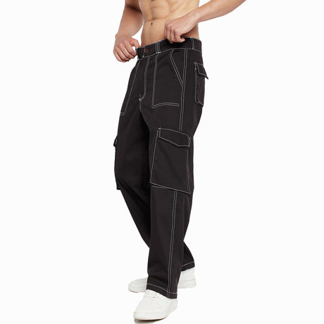 Black Carpenter Cargo Pants Trousers Fugazee 