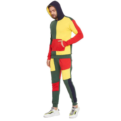 Rasta Colour Blocked Cut and Sew  Tracksuit