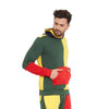 Rasta Colour Blocked Cut and Sew Hooded Sweatshirt