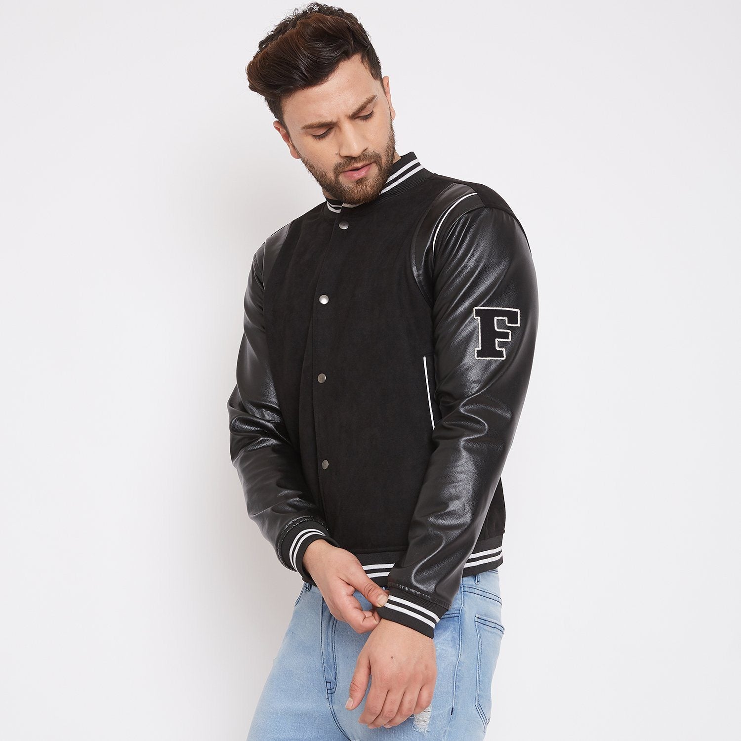 Suede Leather Varsity Jacket