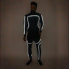 Black Scuba Reflective Sweatshirt and Sweatpants Combo Jogsuit Suits - Fugazee