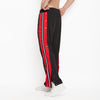 Black Mesh Flared Snap button Trackpants