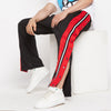 Black Mesh Flared Snap button Trackpants
