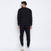 Black Naruto Print Oversized Sweatshirt and Trackpants Clothing Set