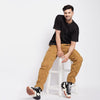 Khaki Gathered Relaxed Fit Trackpants