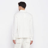 White Contrast Stitch Carpenter Shirt