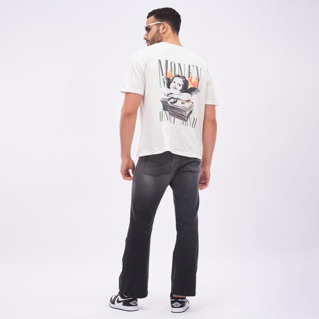 White Money Graphic Oversized Tee