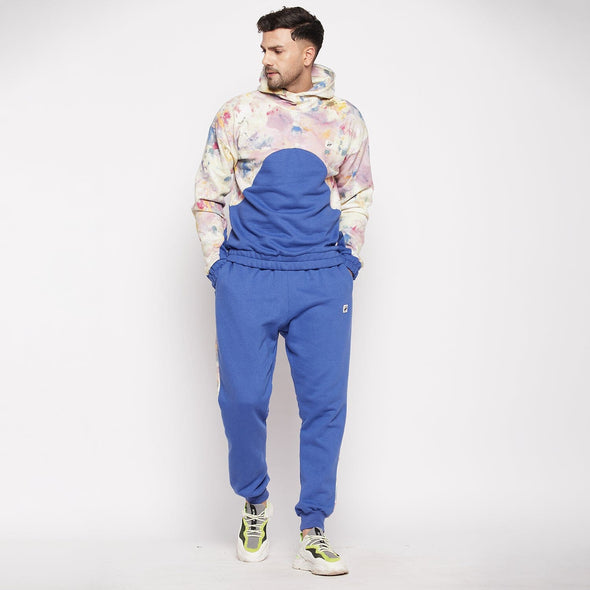 Marine Blue Tie Dye  Sweatshirt and Jogger Combo Tracksuit