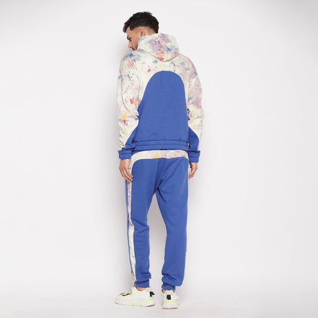 Marine Blue Tie Dye  Sweatshirt and Jogger Combo Tracksuit