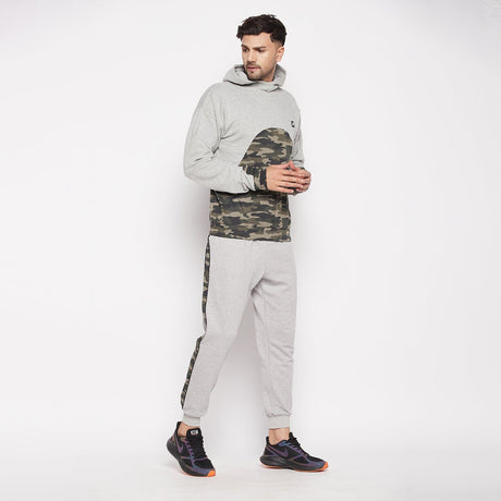 Grey Camo Cut-Sew Sweatshirt and Joggers Combo Tracksuit Tracksuits Fugazee 