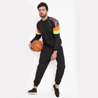 Nylon Cut and Sew Turtle Neck Light Weight Tracksuit