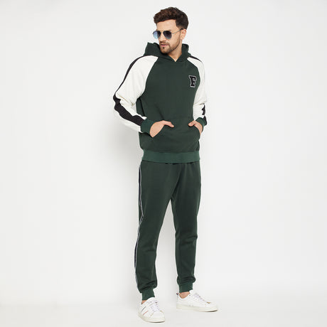 Moss Green Oversized Raglan Hoodie & Relaxed Fit Joggers Tracksuit