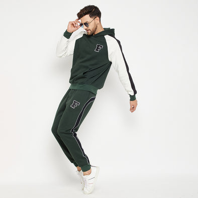 Moss Green Oversized Raglan Hoodie & Relaxed Fit Joggers Tracksuit