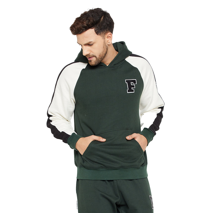 Moss Green Oversized Raglan Hooded Sweatshirt