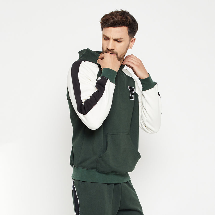 Moss Green Oversized Raglan Hooded Sweatshirt