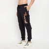Black Flames Patch Cargo Joggers
