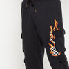 Black Flames Patch Cargo Joggers