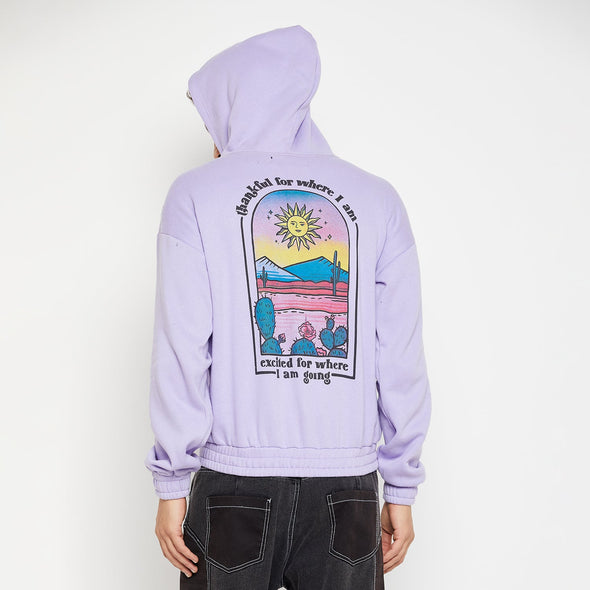 Lilac Gratitude Oversized Hooded Sweatshirt