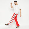 Red Mesh Boot-Cut Trackpants