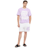 Plum Oversized Printed Tshirt & Shorts Clothing Set