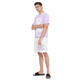Plum Oversized Printed Tshirt & Shorts Clothing Set