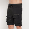 Black Zipped Cargo Pocket Shorts