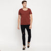 Brown Deep Square Neck Tshirt