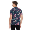 Navy Floral Print Cuban Shirt