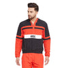 Red Nylon Hooded Wind Breaker Jacket