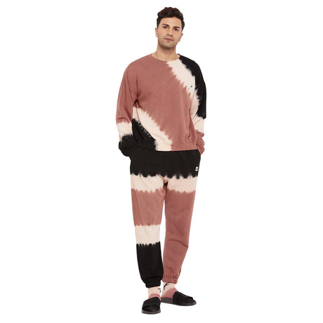 Peach Tie & Dye Oversized Trackpants Trackpants Fugazee 