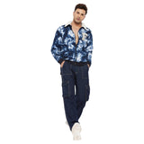 Blue Tie-Dye Sherpa Varsity Jacket