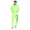 Neon Green Skeleton Print Oversized Sweatpants