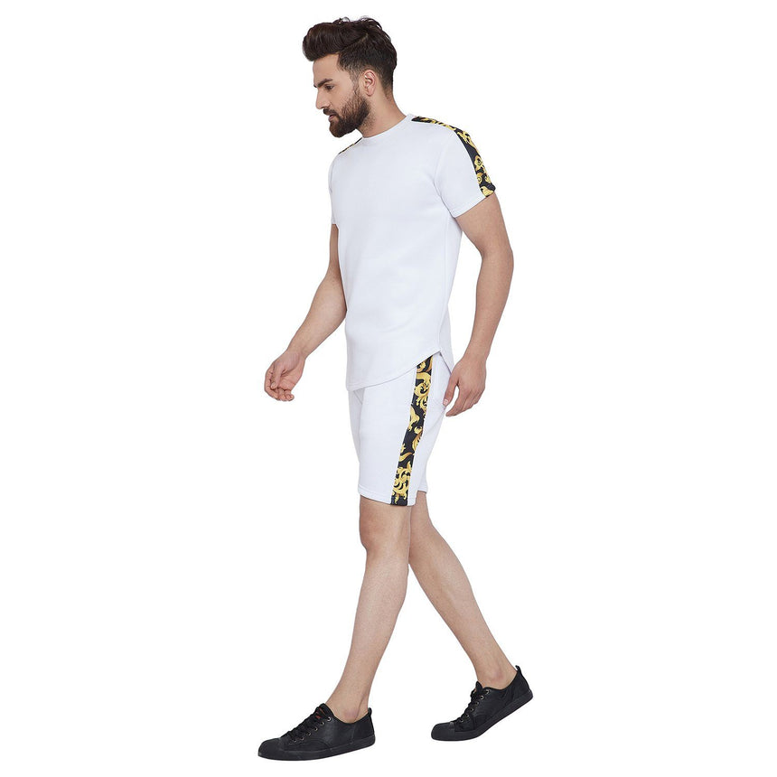 White Venetian Scuba Shorts Shorts - Fugazee