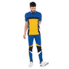 Electric Blue Cut & Sew Tshirt & Sweatpants Combo Suit Suits - Fugazee