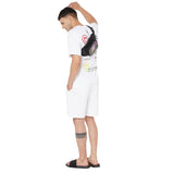 White Smiley Oversized Graphic Tshirt & Shorts Combo Set Clothing Set Fugazee 