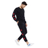 Black Embroidered Rose Patched Oversized Tracksuit