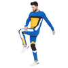 Electric Blue Cut and Sew Sweatshirt and Sweatpants Combo Jogsuit Suits - Fugazee